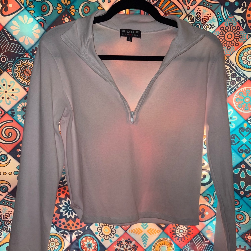 Poof! Women's Light Gray Long Sleeve Top